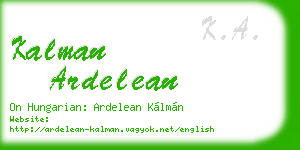 kalman ardelean business card